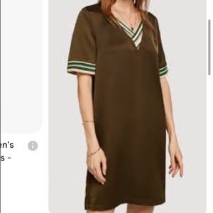 Scotch and Soda khaki vneck silky dress